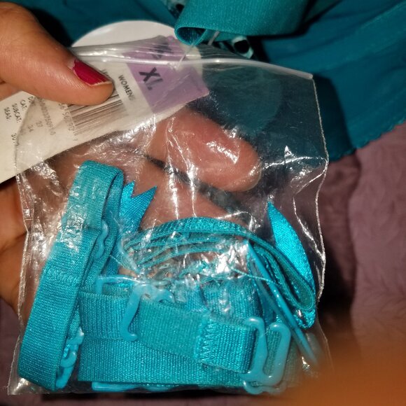 Passion Forever Bustier Embelished Slip Lingerie XL TealColor Silver Sequin NWT - Picture 10 of 10